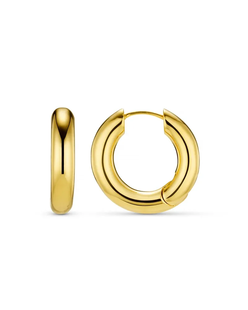 Orelia Polished Chubby Mid-Sized Hoop Earrings